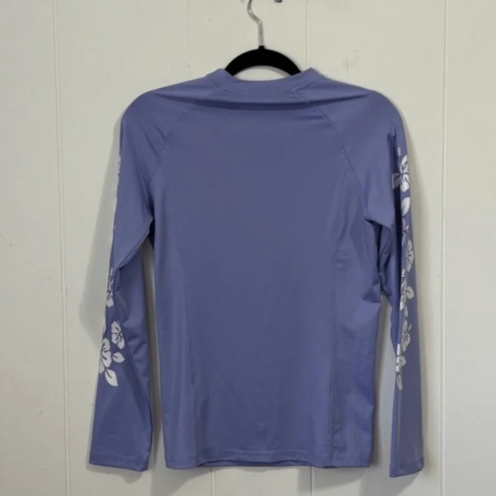 Spicy‎ Tuna Kids XL Rash Guard Long Sleeve Destin Florida Hibiscus Blue RG7061